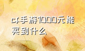 cf手游1000元能买到什么