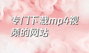 专门下载mp4视频的网站