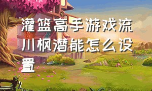 灌篮高手游戏流川枫潜能怎么设置