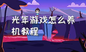 光年游戏怎么养机教程（游戏光年科技有限公司怎么样）