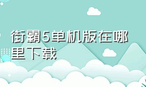 街霸5单机版在哪里下载