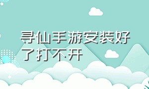 寻仙手游安装好了打不开