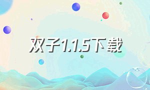 双子1.1.5下载（双子官网下载）