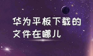 华为平板下载的文件在哪儿