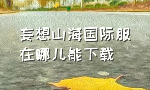 妄想山海国际服在哪儿能下载