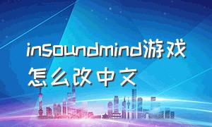 insoundmind游戏怎么改中文（insoundmind攻略）