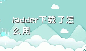 ladder下载了怎么用