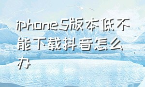 iphone5版本低不能下载抖音怎么办