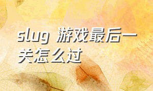 slug 游戏最后一关怎么过（slug第四章第15关怎么过）