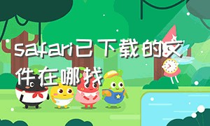 safari已下载的文件在哪找