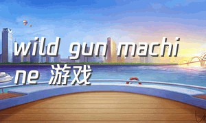 wild gun machine 游戏