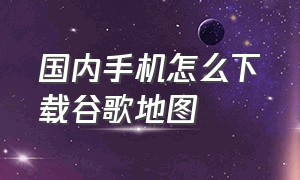 国内手机怎么下载谷歌地图（安卓手机怎么下载谷歌地图中文版）