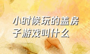 小时候玩的盖房子游戏叫什么