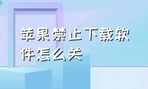 苹果禁止下载软件怎么关