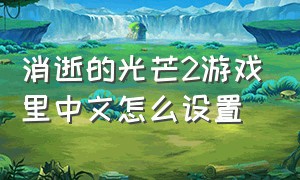 消逝的光芒2游戏里中文怎么设置