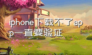 iphone下载不了app一直要验证