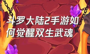 斗罗大陆2手游如何觉醒双生武魂