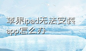 苹果ipad无法安装app怎么办（苹果ipad怎么下载app 提示不兼容）