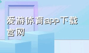 爱游体育app下载官网