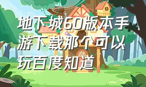 地下城60版本手游下载那个可以玩百度知道