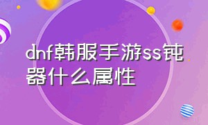 dnf韩服手游ss钝器什么属性