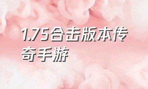 1.75合击版本传奇手游（176合击版本传奇手游）