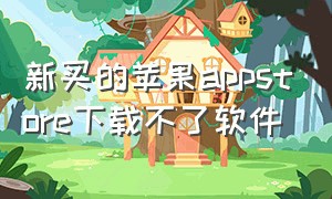 新买的苹果appstore下载不了软件