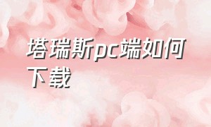 塔瑞斯pc端如何下载