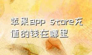 苹果app store充值的钱在哪里