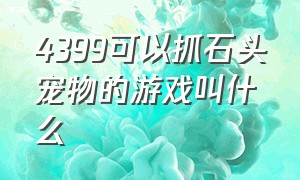 4399可以抓石头宠物的游戏叫什么