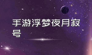 手游浮梦夜月寂号