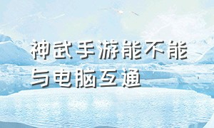 神武手游能不能与电脑互通（神武手游和电脑版的区别）