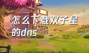 怎么下载双子星的dns