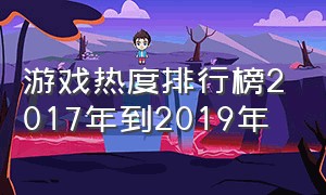 游戏热度排行榜2017年到2019年（中国今年游戏热度排行榜最新的）