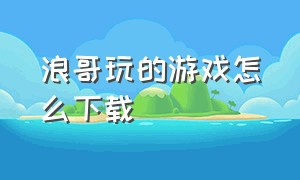 浪哥玩的游戏怎么下载