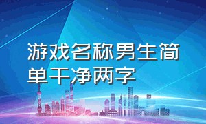 游戏名称男生简单干净两字