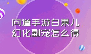 问道手游白果儿幻化副宠怎么得