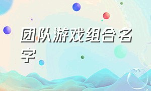 团队游戏组合名字（10个人团队游戏名字大全）