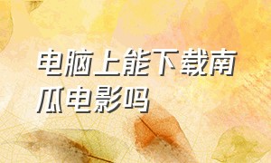 电脑上能下载南瓜电影吗