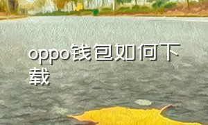 oppo钱包如何下载