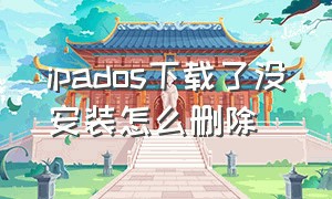 ipados下载了没安装怎么删除