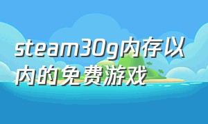 steam30g内存以内的免费游戏