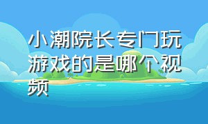 小潮院长专门玩游戏的是哪个视频