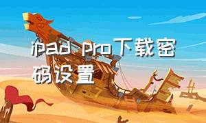 ipad pro下载密码设置（ipad pro2020下载app需要密码怎么设置）