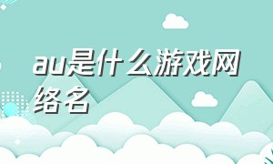 au是什么游戏网络名