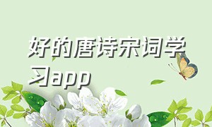 好的唐诗宋词学习app