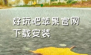 好玩吧苹果官网下载安装