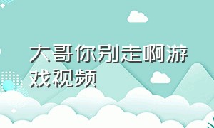 大哥你别走啊游戏视频