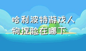 哈利波特游戏人物捏脸在哪下