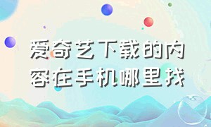 爱奇艺下载的内容在手机哪里找